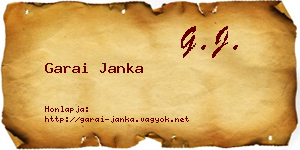 Garai Janka névjegykártya